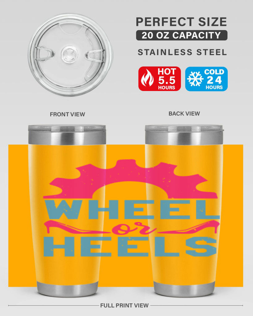 Wheel or Heels Style 8#- baby shower- tumbler