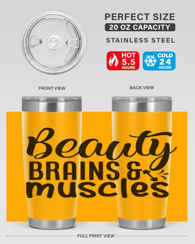 beauty brains muscles 51#- gym- Tumbler