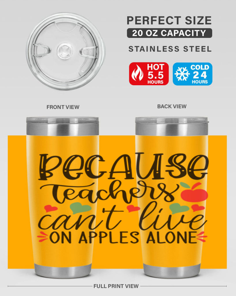 because teachers cant live on apples alone Style 192#- teacher- tumbler