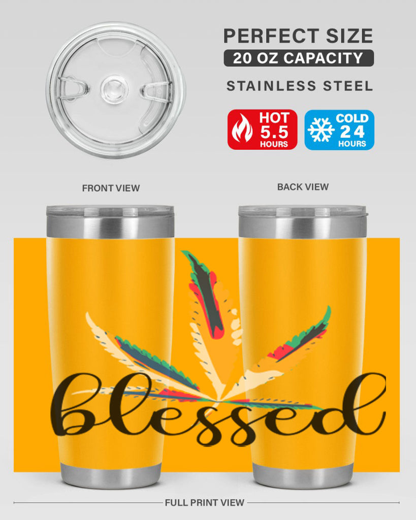 blessed colorful 19#- marijuana- Tumbler