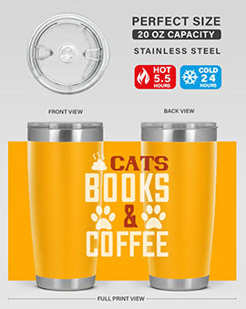 cats books and coffee Style 38#- cat- Tumbler