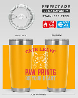 cats leave paw prints on your heart Style 39#- cat- Tumbler