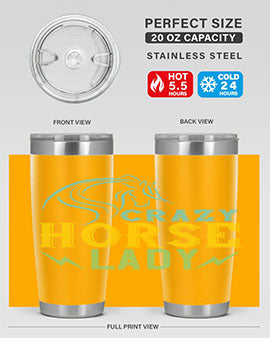 crazy horse lady Style 10#- horse- Tumbler