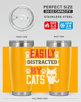 easily distracted by cats Style 47#- cat- Tumbler