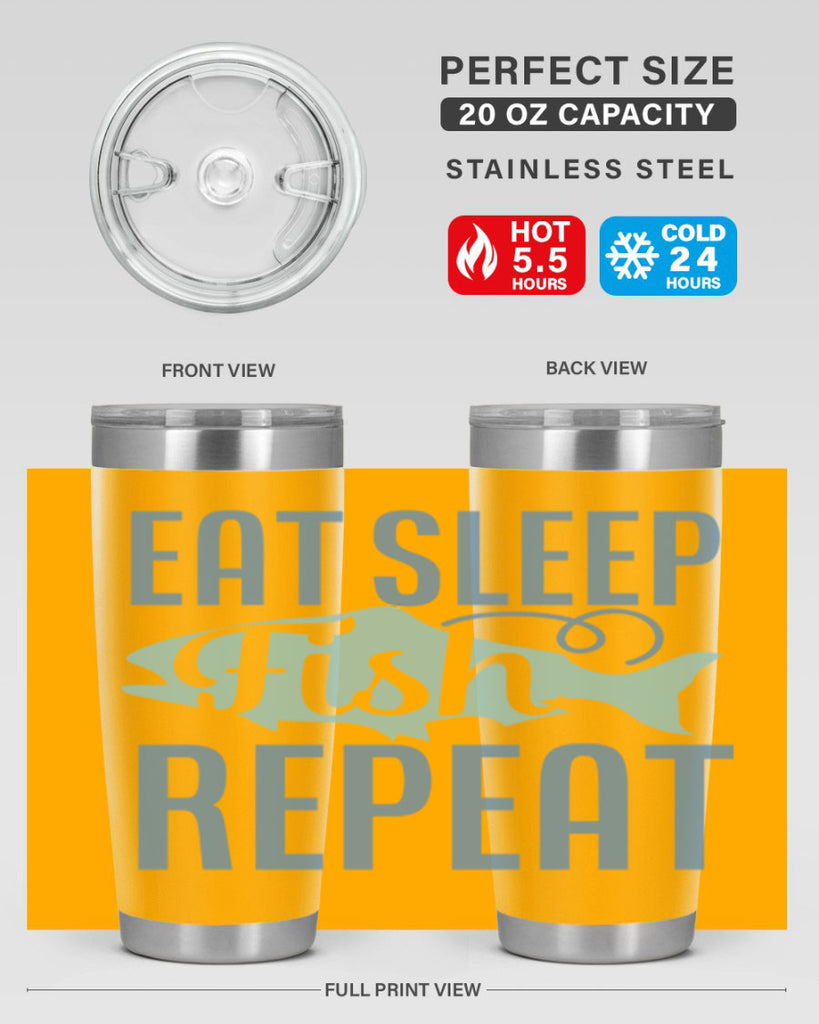 eat sleep fish repeat 222#- fishing- Tumbler