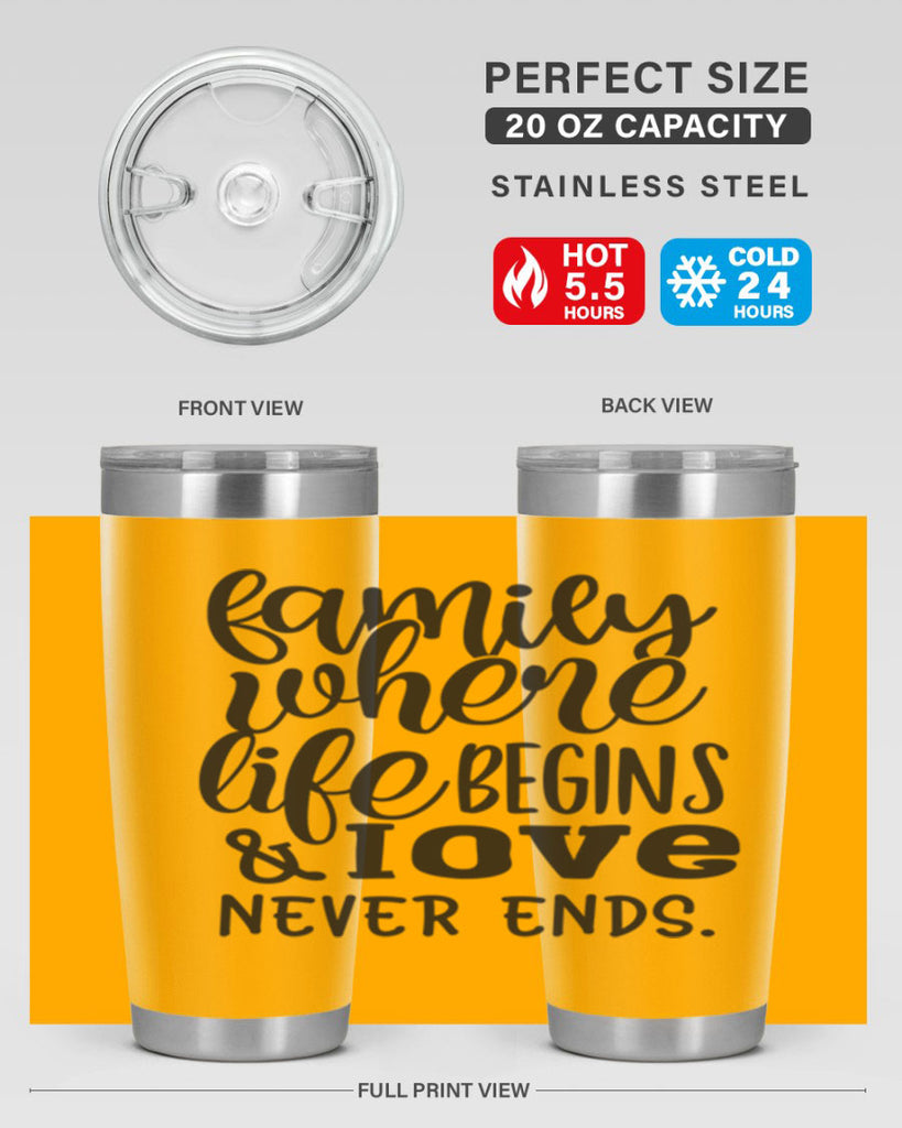 family where life begins love never ends 34#- family- Tumbler