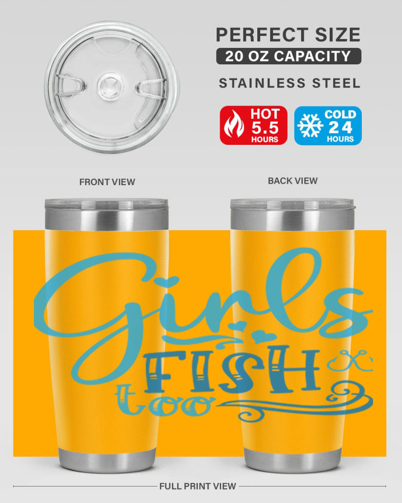 girls fish too 221#- fishing- Tumbler