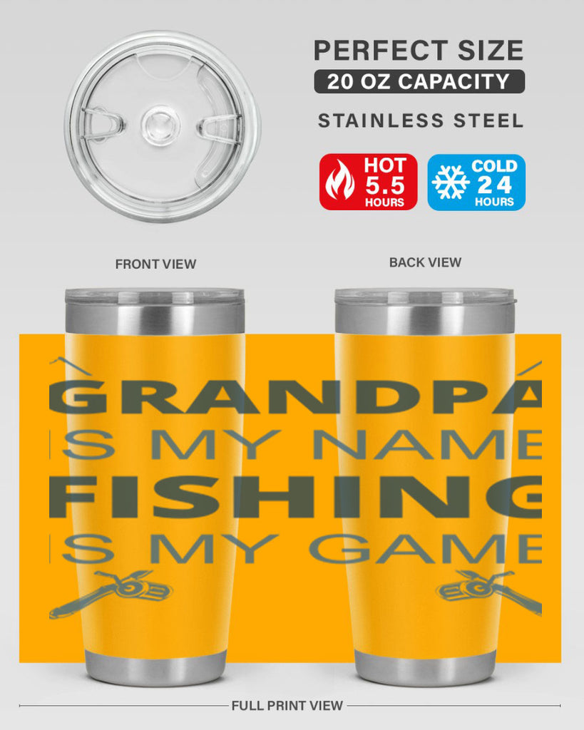 grandpa is my name 124#- fishing- Tumbler