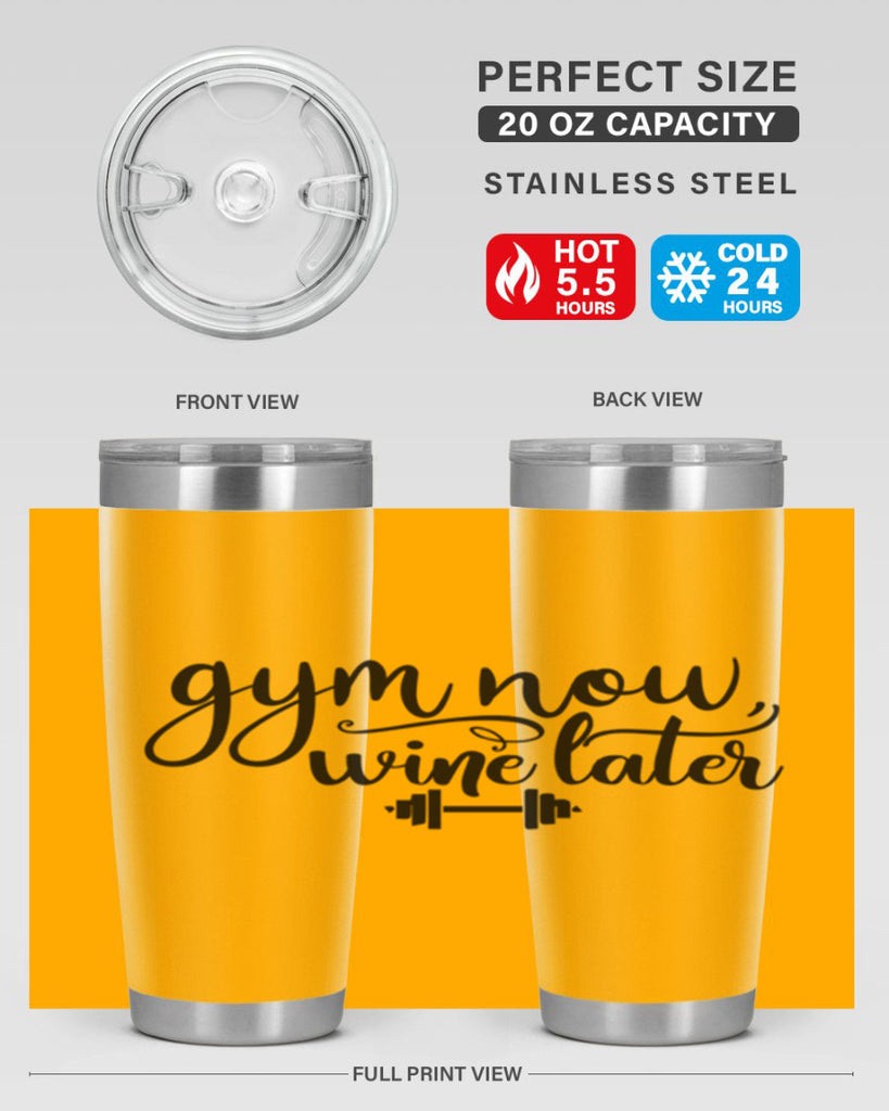 gym now wine later 42#- gym- Tumbler