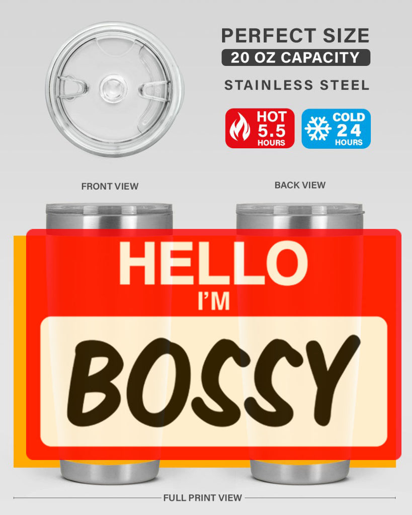 hello im bossy 132#- black words phrases- Cotton Tank