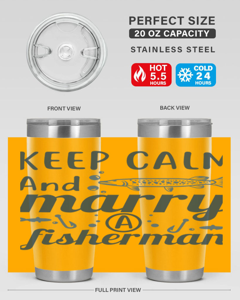 keep calm and merry 66#- fishing- Tumbler