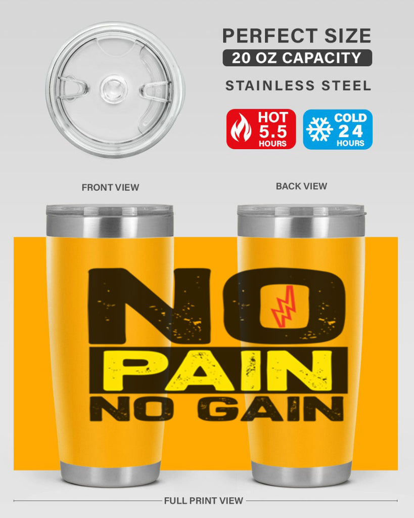 no pain no gain 5#- gym- Tumbler