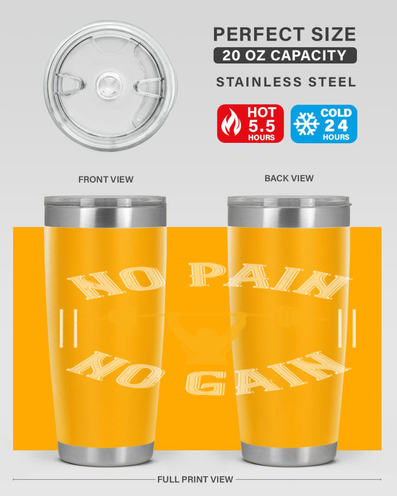 no pain no gain 81#- gym- Tumbler