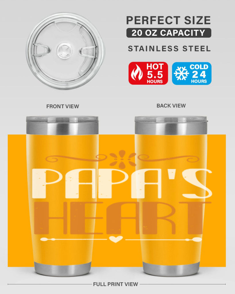 papas heart 13#- grandpa - papa- Tumbler