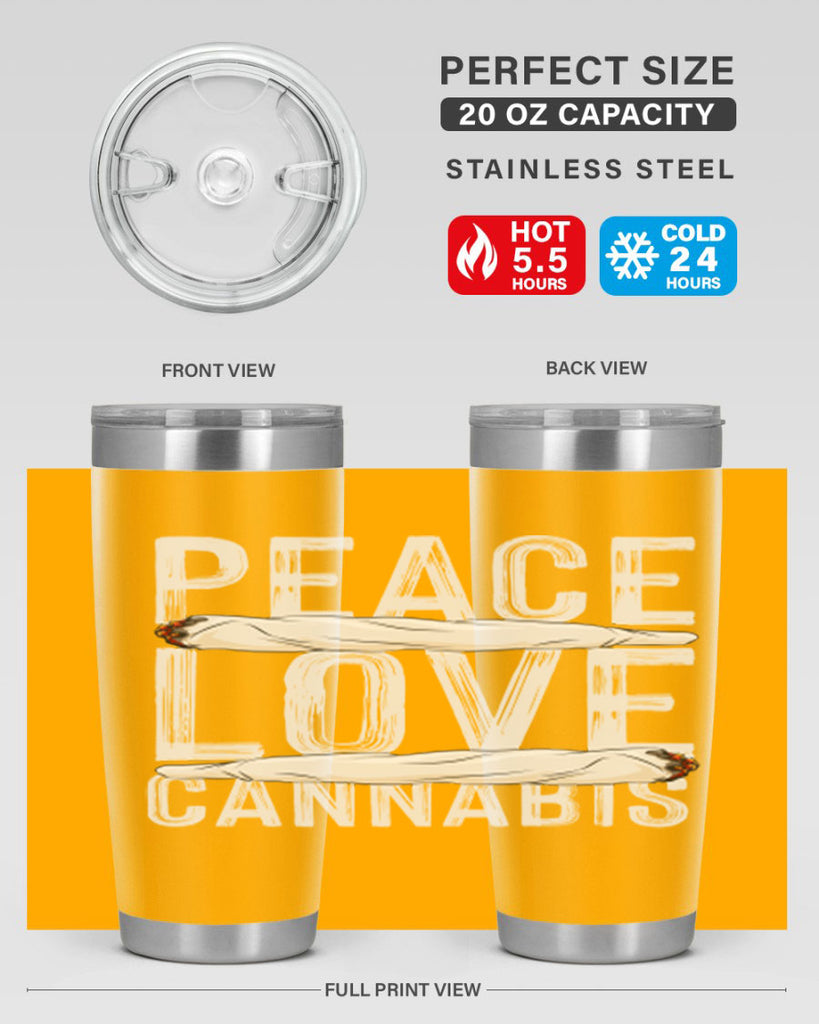 peace love cannabis 216#- marijuana- Tumbler