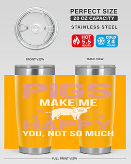 pigs make me happy Style 35#- pig- Tumbler