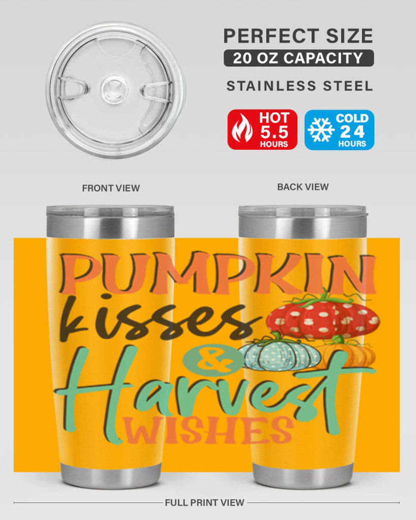 pumpkin kisses harvest wishes 526#- fall- Tumbler