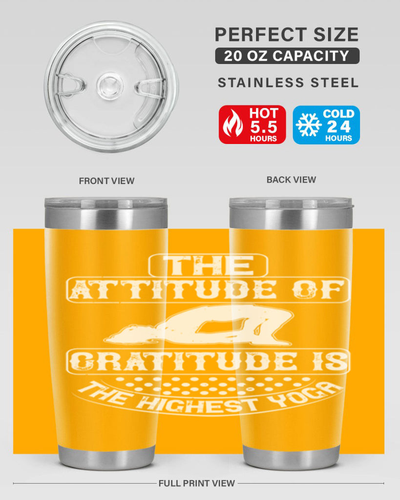 the attitude of gratitude is the highest yoga 64#- yoga- Tumbler