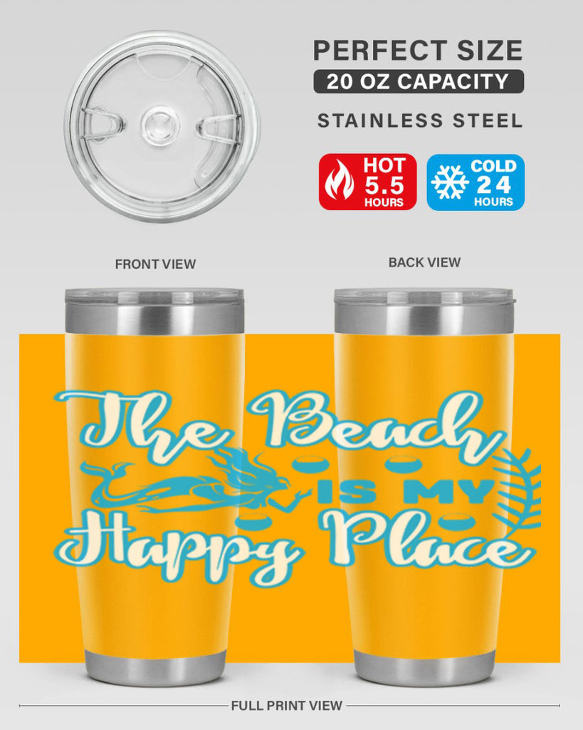 the beach is my happy place 627#- mermaid- Tumbler