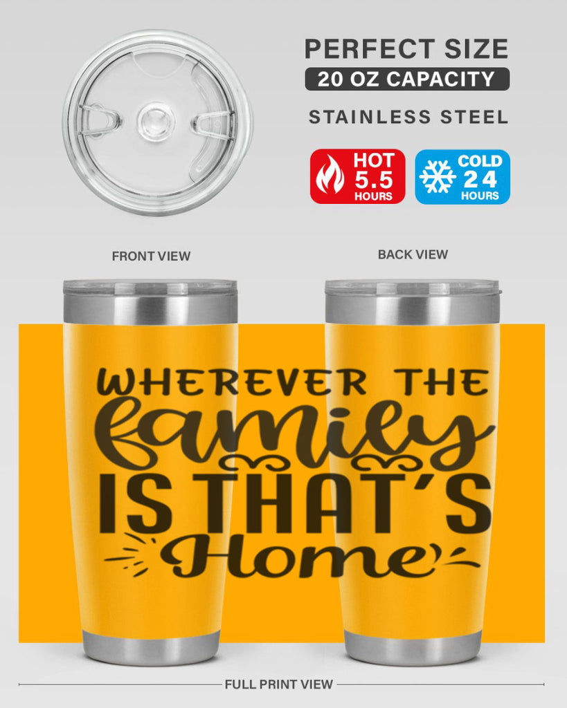 wherever the family is thats home 9#- family- Tumbler