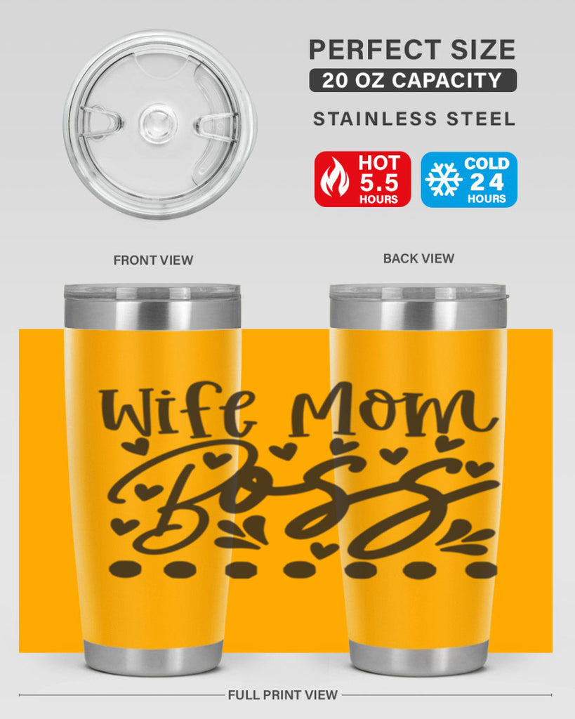 wife mom boss 358#- mom- Tumbler