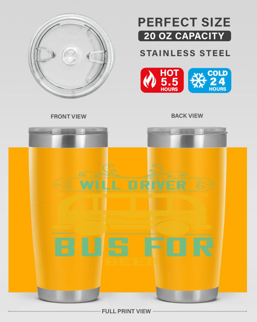 will driver bus for beer Style 6#- bus driver- tumbler