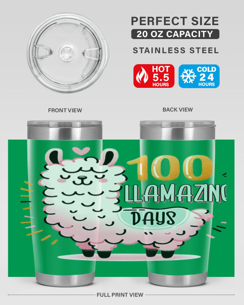 100th Day of School Llama 39#- 100 days of school- Tumbler