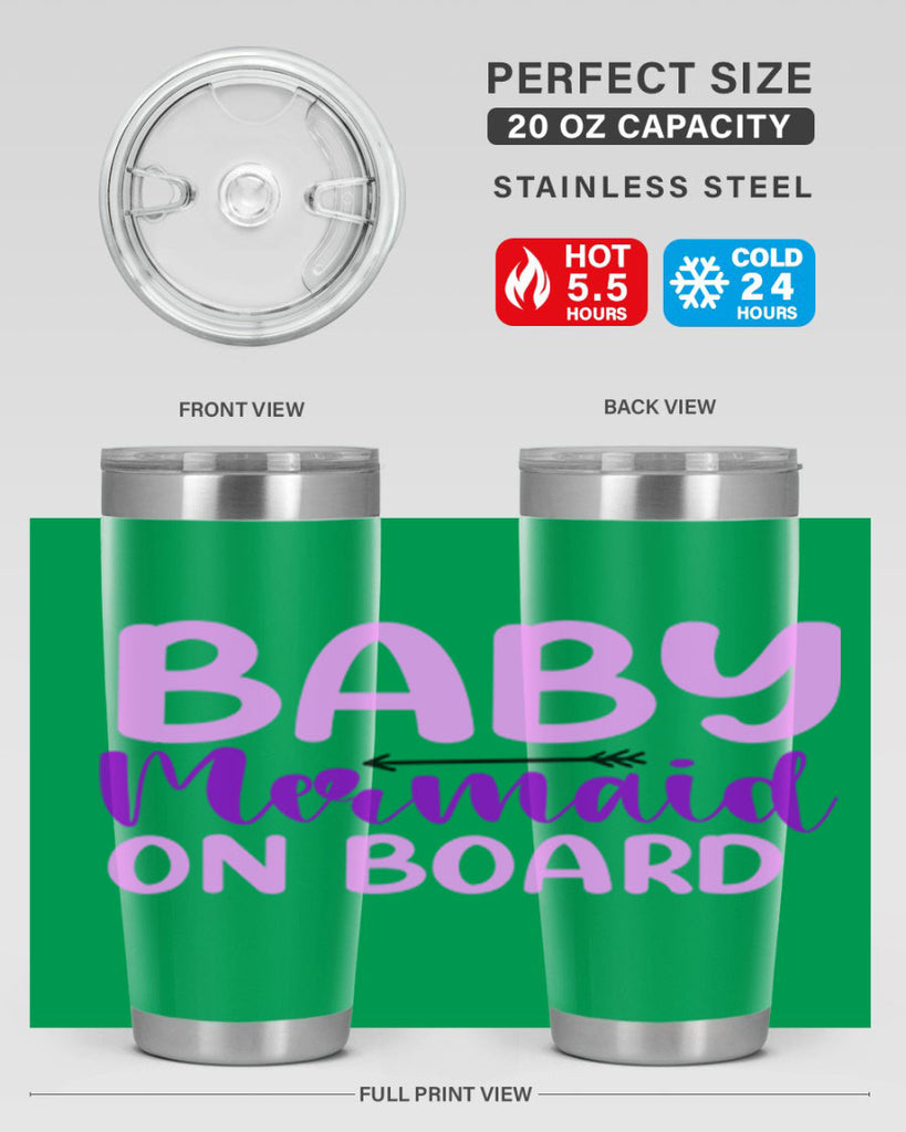 Baby Mermaid On Board 23#- mermaid- Tumbler