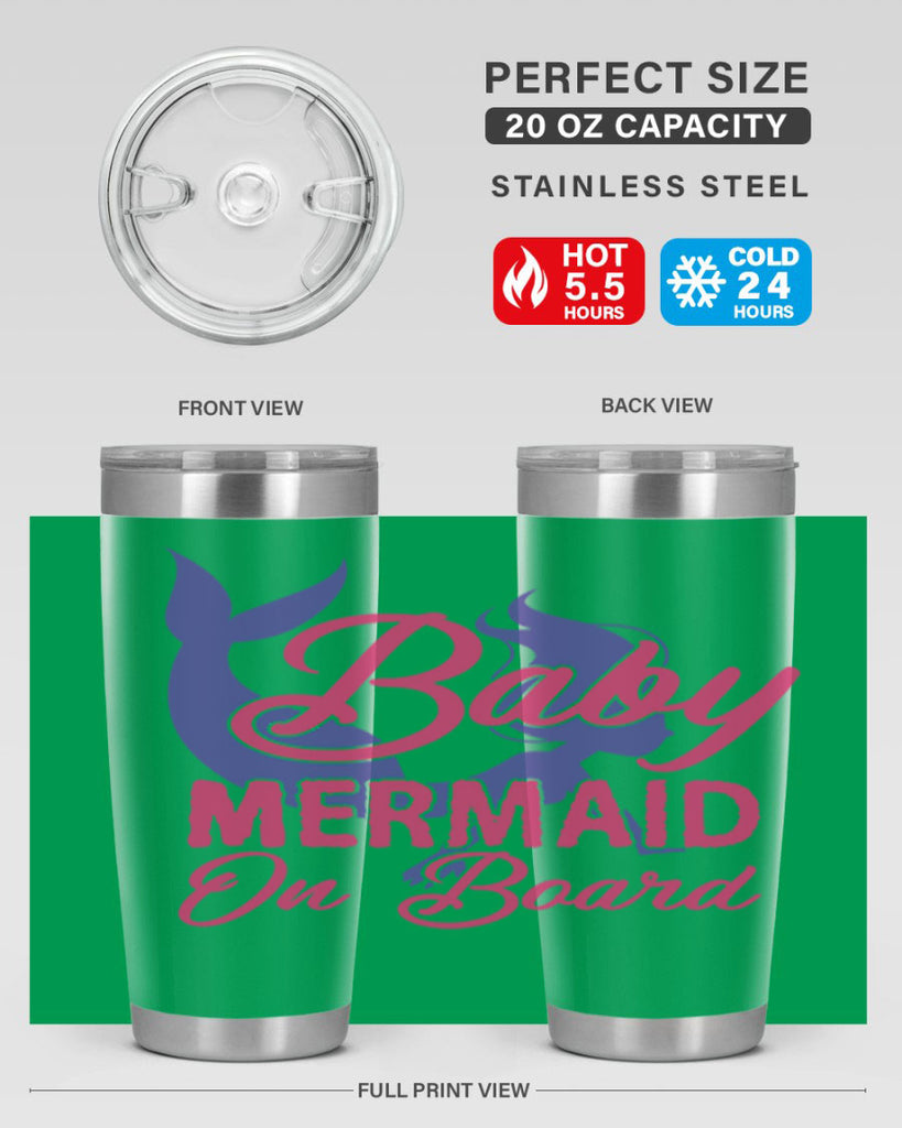 Baby Mermaid On Board 24#- mermaid- Tumbler