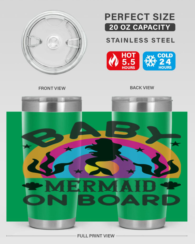 Baby mermaid on board 37#- mermaid- Tumbler