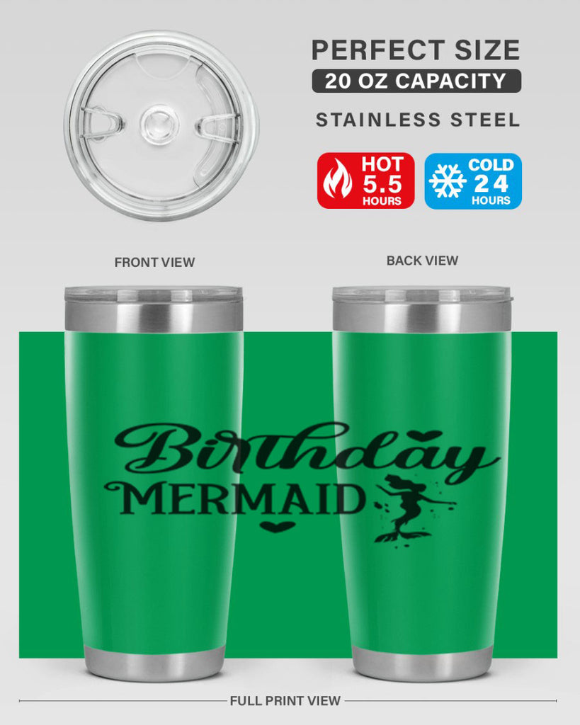 Birthday Mermaid 72#- mermaid- Tumbler