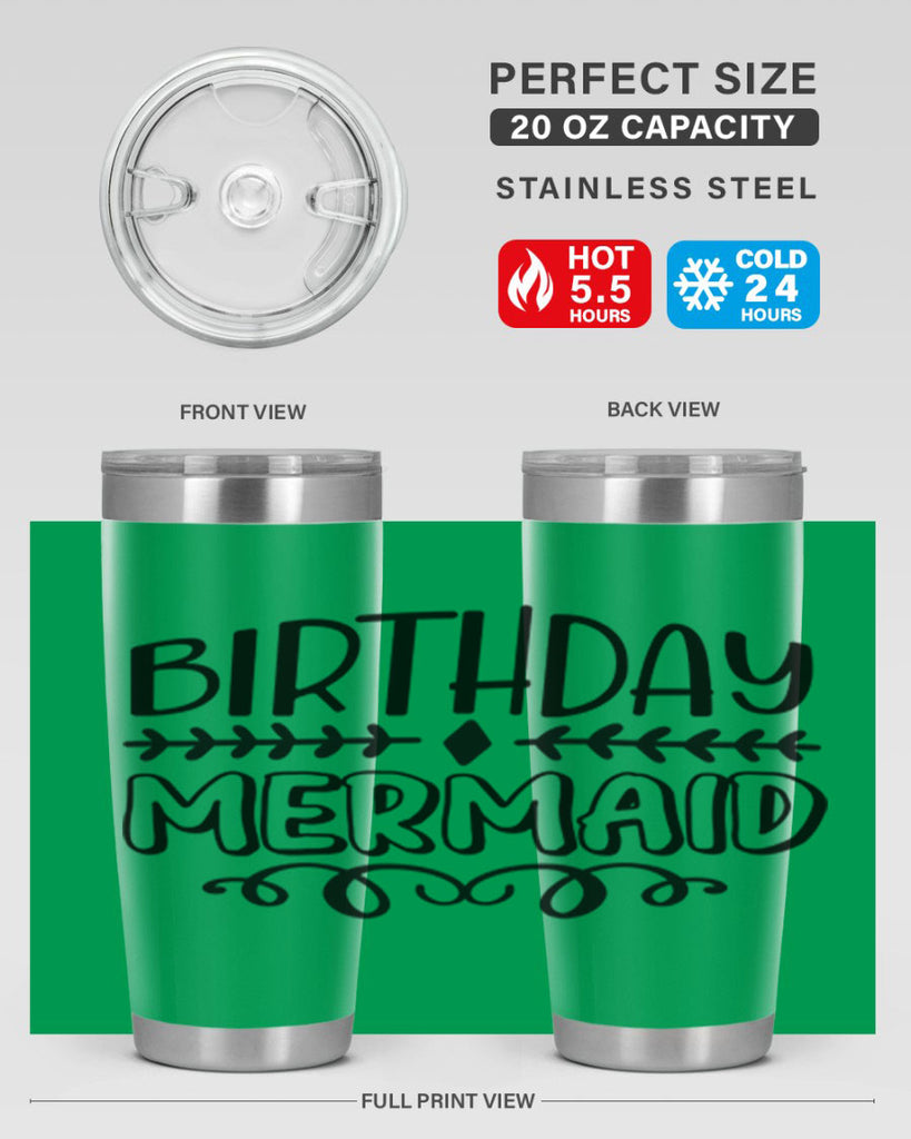 Birthday mermaid 74#- mermaid- Tumbler