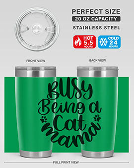 Busy Being A Cat Mama Style 80#- cat- Tumbler
