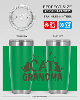 Cat Grandma Style 4#- cat- Tumbler