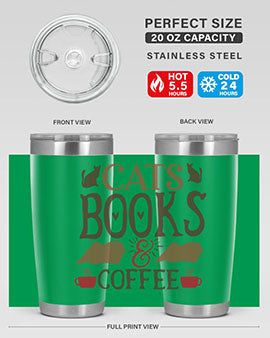 Cats Books Coffee Style 9#- cat- Tumbler
