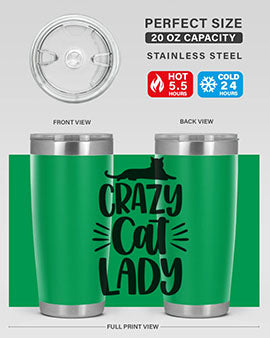 Crazy Cat Lady Style 92#- cat- Tumbler