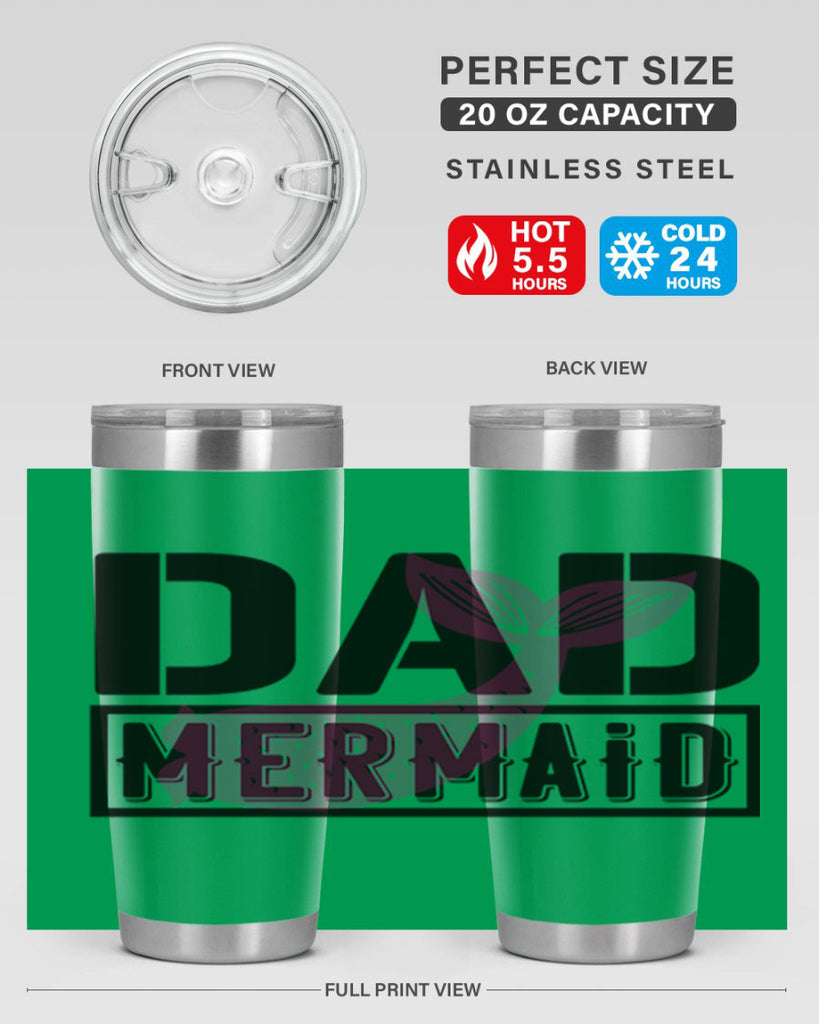 Dad mermaid 111#- mermaid- Tumbler