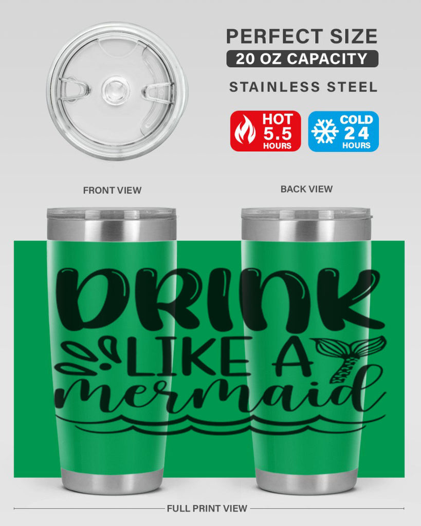 Drink Like A Mermaid 145#- mermaid- Tumbler