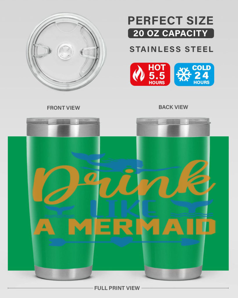 Drink Like a Mermaid 142#- mermaid- Tumbler