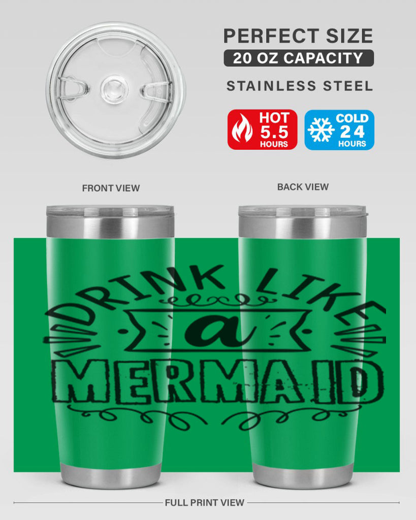 Drink like a mermaid 143#- mermaid- Tumbler