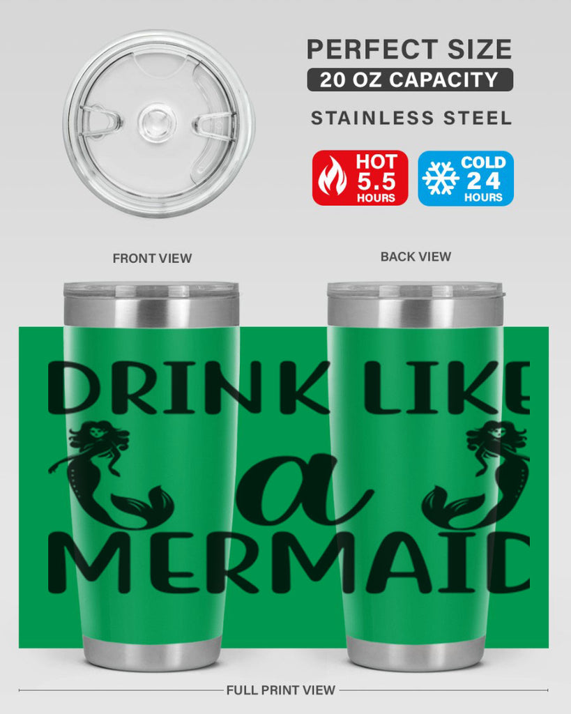 Drink like a mermaid 148#- mermaid- Tumbler