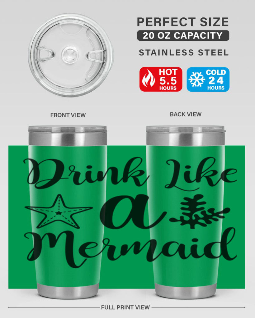 Drink like a mermaid 149#- mermaid- Tumbler