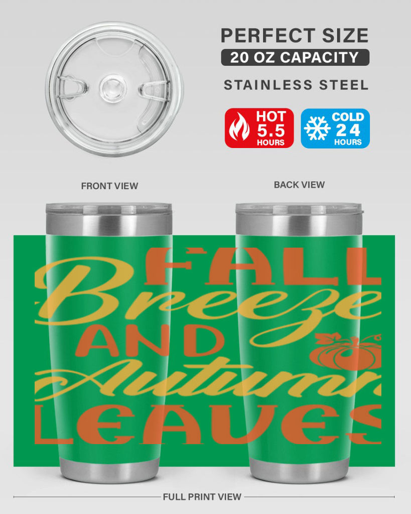 Fall Breeze and Autumn Leaves 92#- fall- Tumbler