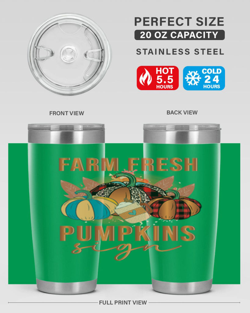Farm Fresh Pumpkins Sign 175#- fall- Tumbler
