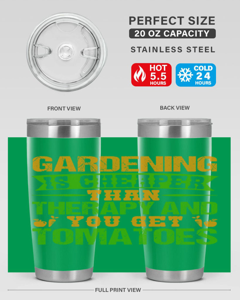 Gardening is cheaper than therapy 63#- farming and gardening- Tumbler