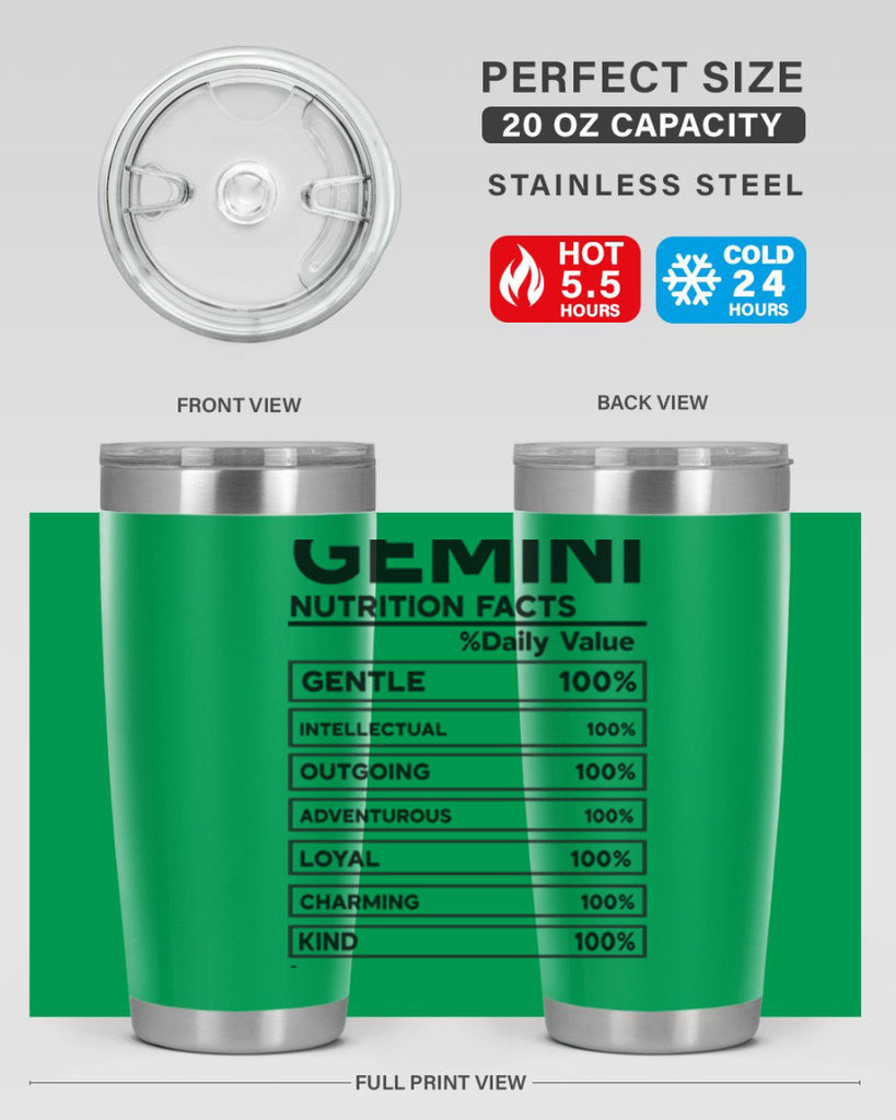 Gemini Nutrition Facts 220#- zodiac- Tumbler