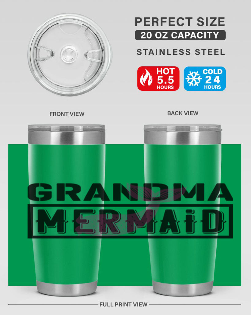 Grandma mermaid 203#- mermaid- Tumbler