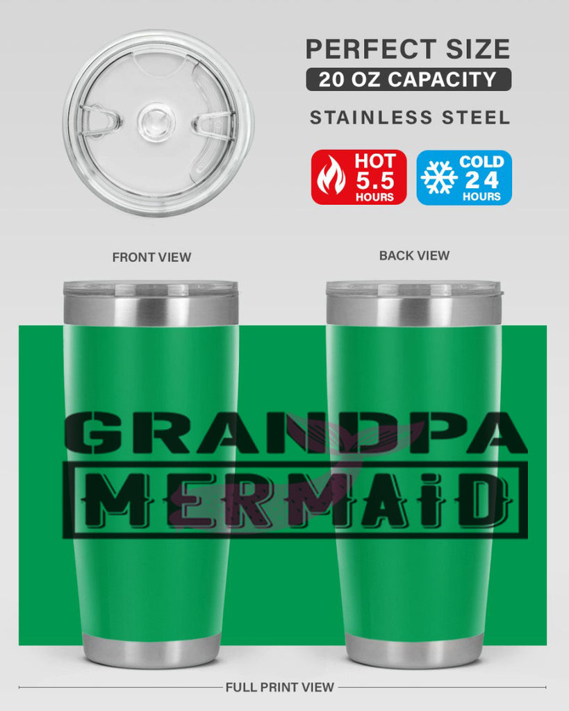 Grandpa mermaid 204#- mermaid- Tumbler