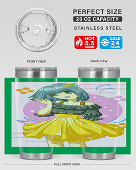 Happy and funny girl with black yellow dress in summer 41#- anime- Tumbler
