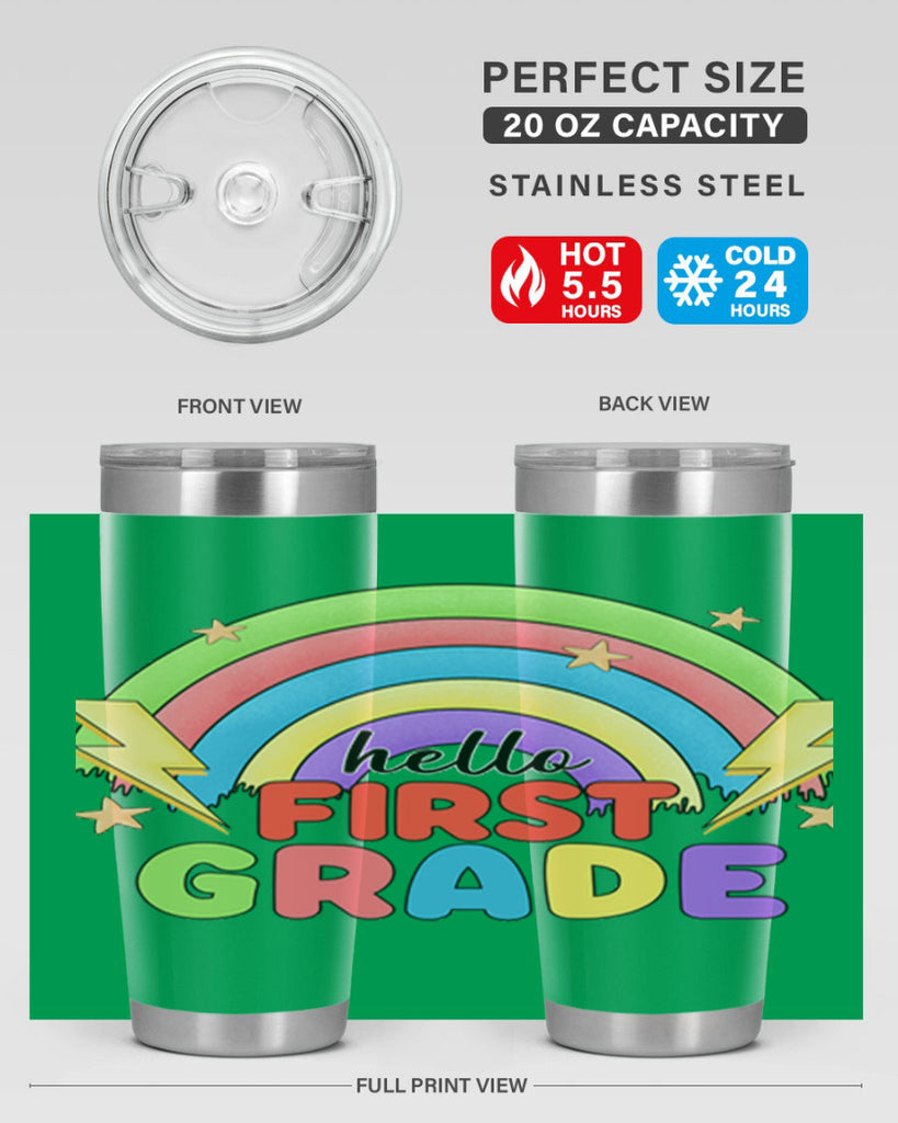 Hello 1st Grade Rainbow 13#- 1st grade- Tumbler